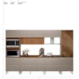 Cozinha Modulada Proença 6 Peças com Cristaleira e Balcão 120cm Nogueira Touch/Nude Prime TX - Demartêz