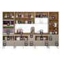 Cozinha Modulada Proença 6 Peças com Cristaleira e Balcão 80cm Nogueira Touch/Nude Prime TX - Demartêz