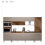Cozinha Modulada Proença 6 Peças com Cristaleira e Balcão 80cm Nogueira Touch/Nude Prime TX - Demartêz