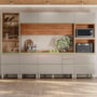 Cozinha Modulada Proença 6 Peças com Cristaleira Nogueira Touch/Nude Prime TX - Demartêz