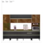 Cozinha Modulada Proença 6 Peças com Paneleiro 1 Forno e Aéreo 120cm Nogueira Touch/Carbono Prime TX - Demartêz