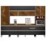 Cozinha Modulada Proença 6 Peças com Paneleiro 1 Forno e Aéreo 120cm Nogueira Touch/Carbono Prime TX - Demartêz