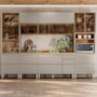 Cozinha Modulada Proença 6 Peças com Paneleiro 1 Forno e Aéreo 120cm Nogueira Touch/Nude Prime TX - Demartêz 