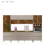 Cozinha Modulada Proença 6 Peças com Paneleiro 1 Forno e Aéreo 120cm Nogueira Touch/Nude Prime TX - Demartêz 