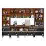 Cozinha Modulada Proença 6 Peças com Paneleiro 1 Forno e Aéreo 120cm Ripado Nogueira Touch/Carbono Prime TX - Demartêz 