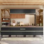 Cozinha Modulada Proença 6 Peças com Paneleiro 1 Forno e Balcão 120cm Nogueira Touch/Carbono Prime TX - Demartêz