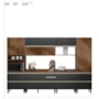 Cozinha Modulada Proença 6 Peças com Paneleiro 1 Forno e Balcão 80cm Nogueira Touch/Carbono Prime TX - Demartêz