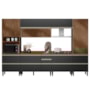 Cozinha Modulada Proença 6 Peças com Paneleiro 1 Forno e Balcão 80cm Nogueira Touch/Carbono Prime TX - Demartêz