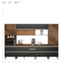 Cozinha Modulada Proença 6 Peças com Paneleiro 1 Forno e Cristaleira Nogueira Touch/Carbono Prime TX - Demartêz