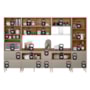 Cozinha Modulada Proença 6 Peças com Paneleiro 1 Forno e Cristaleira Nogueira Touch/Nude Prime TX - Demartêz