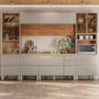 Cozinha Modulada Proença 6 Peças com Paneleiro 1 Forno Nogueira Touch/Nude Prime TX - Demartêz