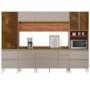 Cozinha Modulada Proença 6 Peças com Paneleiro 1 Forno Nogueira Touch/Nude Prime TX - Demartêz