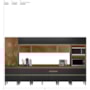 Cozinha Modulada Proença 8 Peças com Cristaleira e Aéreo 120cm Nogueira Touch/Carbono Prime TX - Demartêz