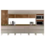 Cozinha Modulada Proença 8 Peças com Cristaleira e Aéreo 120cm Nogueira Touch/Nude Prime TX - Demartêz 