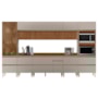 Cozinha Modulada Proença 8 Peças com Cristaleira e Balcão 120cm Nogueira Touch/Nude Prime TX - Demartêz