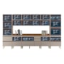 Cozinha Modulada Proença 8 Peças com Cristaleira e Balcão 120cm Nogueira Touch/Nude Prime TX - Demartêz 