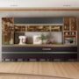 Cozinha Modulada Proença 8 Peças com Paneleiro 1 Forno e Aéreo 120cm Nogueira Touch/Carbono Prime TX - Demartêz
