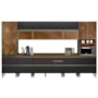 Cozinha Modulada Proença 8 Peças com Paneleiro 1 Forno e Aéreo 120cm Nogueira Touch/Carbono Prime TX - Demartêz