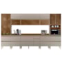Cozinha Modulada Proença 8 Peças com Paneleiro 1 Forno e Aéreo 120cm Nogueira Touch/Nude Prime TX - Demartêz