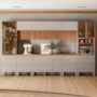 Cozinha Modulada Proença 8 Peças com Paneleiro 1 Forno e Balcão 120cm Nogueira Touch/Nude Prime TX - Demartêz 