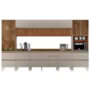 Cozinha Modulada Proença 8 Peças com Paneleiro 1 Forno e Balcão 120cm Nogueira Touch/Nude Prime TX - Demartêz 
