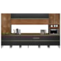Cozinha Modulada Proença 8 Peças com Paneleiro 1 Forno Nogueira Touch/Carbono Prime TX - Demartêz