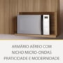 Cozinha Modulada Rainha 2 Peças 70cm com Balcão de Forno e Armário Aéreo Micro-ondas Branco/Nature - Nesher
