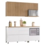 Cozinha Modulada Rainha 4 Peças com Balcão de Forno Branco/Nature - Nesher