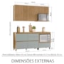 Cozinha Modulada Rainha 4 Peças com Balcão de Forno Nature/Verde - Nesher