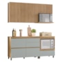 Cozinha Modulada Rainha 4 Peças com Balcão de Forno Nature/Verde - Nesher