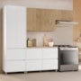 Cozinha Modulada Rainha 4 Peças com Paneleiro Branco/Nature - Nesher