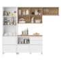 Cozinha Modulada Rainha 4 Peças com Paneleiro Branco/Nature - Nesher