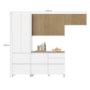 Cozinha Modulada Rainha 4 Peças com Paneleiro Branco/Nature - Nesher