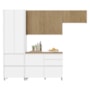 Cozinha Modulada Rainha 4 Peças com Paneleiro Branco/Nature - Nesher