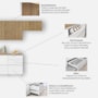 Cozinha Modulada Rainha 5 Peças Balcão 120cm Branco/Nature com Tampo em MDF - Nesher