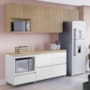 Cozinha Modulada Rainha 5 Peças com Balcão de Forno Branco/Nature - Nesher