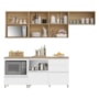 Cozinha Modulada Rainha 5 Peças com Balcão de Forno Branco/Nature - Nesher