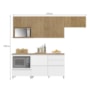Cozinha Modulada Rainha 5 Peças com Balcão de Forno Branco/Nature - Nesher