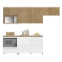 Cozinha Modulada Rainha 5 Peças com Balcão de Forno Branco/Nature - Nesher