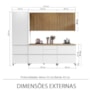 Cozinha Modulada Rainha 5 Peças com Paneleiro Branco/Nature - Nesher