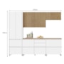 Cozinha Modulada Rainha 5 Peças com Paneleiro e Balcão 80cm para Cooktop Branco/Nature - Nesher