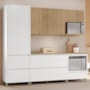 Cozinha Modulada Rainha 5 Peças com Paneleiro e Balcão de Forno Branco/Nature - Nesher