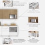 Cozinha Modulada Rainha 5 Peças com Paneleiro e Balcão de Forno Branco/Nature - Nesher