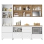 Cozinha Modulada Rainha 5 Peças com Paneleiro e Balcão de Forno Branco/Nature - Nesher