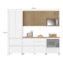 Cozinha Modulada Rainha 5 Peças com Paneleiro e Balcão de Forno Branco/Nature - Nesher
