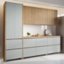 Cozinha Modulada Rainha 5 Peças com Paneleiro Nature/Verde - Nesher