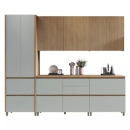 Cozinha Modulada Rainha 5 Peças com Paneleiro Nature/Verde - Nesher