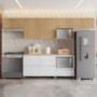 Cozinha Modulada Rainha 6 Peças com Armário Aéreo de Micro-ondas Branco/Nature - Nesher