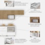 Cozinha Modulada Rainha 6 Peças com Armário Aéreo de Micro-ondas Branco/Nature - Nesher