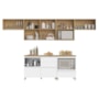 Cozinha Modulada Rainha 6 Peças com Armário Aéreo de Micro-ondas Branco/Nature - Nesher